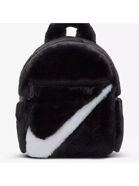 Nike Black Faux-Fur Backpack